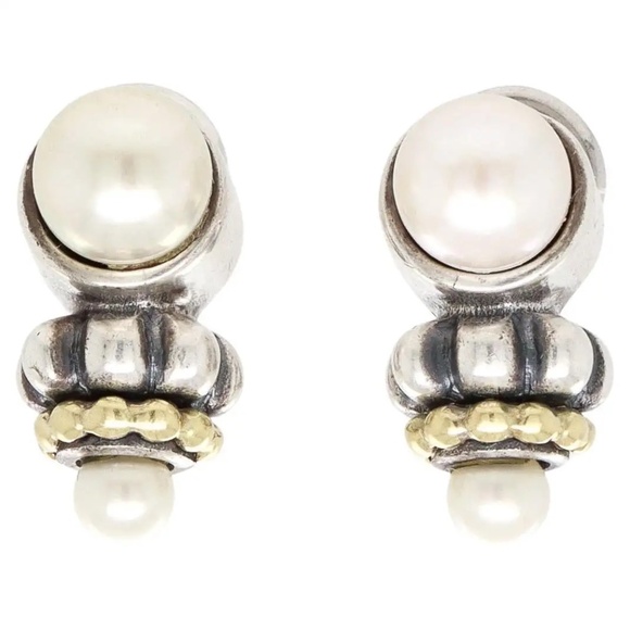 LAGOS Jewelry - Lagos Vintage Earrings in Sterling Silver and 18k Gold Accents